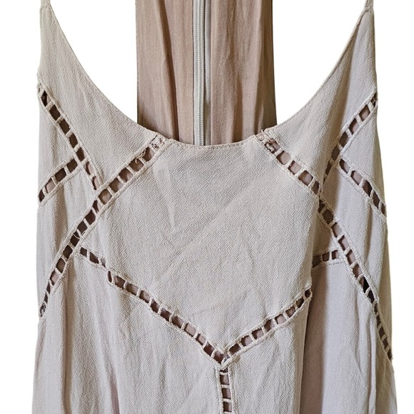 Lulus Sleeveless Mini Casual Light Brown Cutout Mini Dress Size Medium - Picture 3 of 8